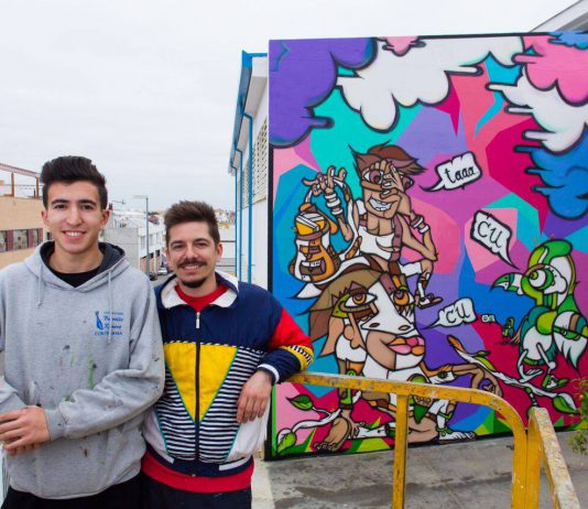 Un grafiti en La Alunada como homenaje a ‘la madre Naturaleza’