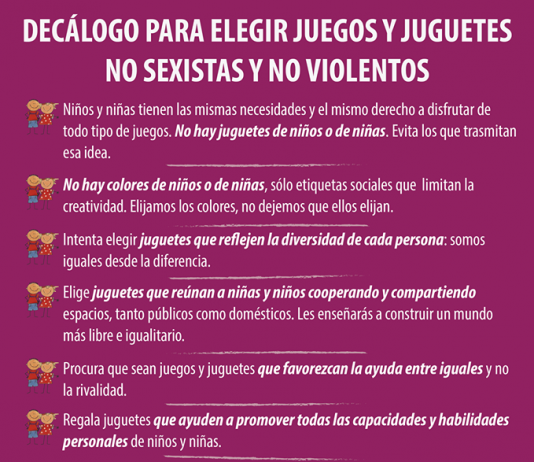El Ayuntamiento publica un decálogo para elegir juguetes «no sexistas y no violentos» en Navidad