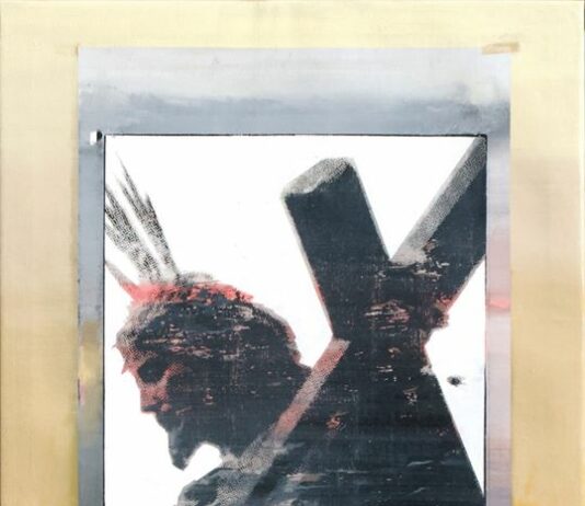 Daniel Franca muestra su cartel por el 350 aniversario de la hechura de Jesús Nazareno