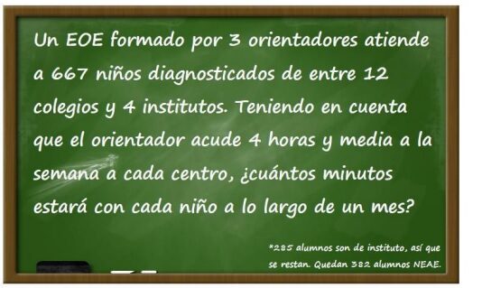 Una pancarta colgada en los centros, un paso más de las AMPAS contra las deficiencias en el equipo de orientación educativa
