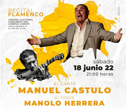 Recital flamenco de Manuel Cástulo este sábado en el centro cultural
