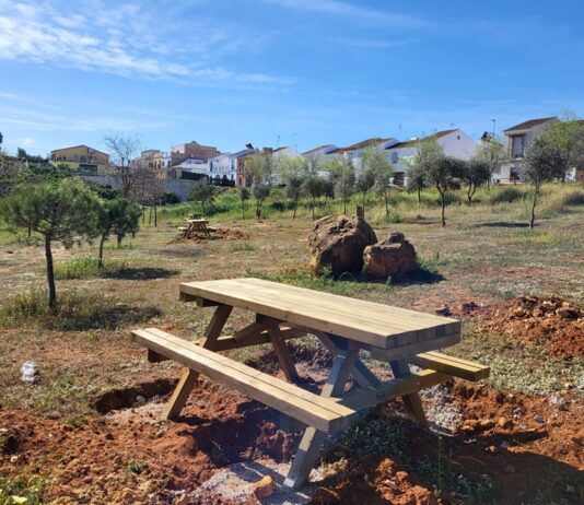Comienza la colocación del mobiliario y del vallado de madera en el Parque Norte
