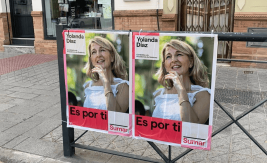 IU entiende como una “represalia” la denuncia del PSOE a la Junta Electoral, que obliga a retirar algunos carteles de Sumar